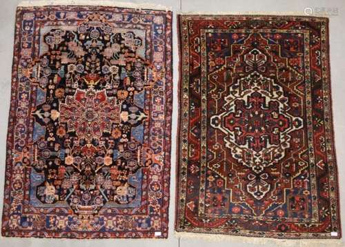 Deux tapis orientaux noués à la main 200 x 137 - 202 x 140