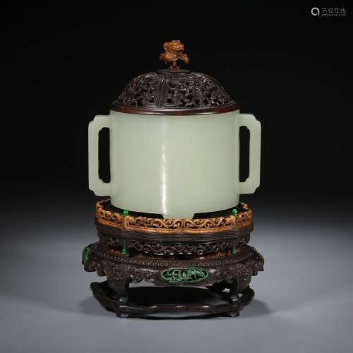 Qing Dynasty of China,Hetian Jade Aromatherapy(Red Sandalwoo...