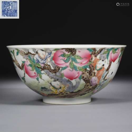 Qing Dynasty of China,Famille Rose Character Longevity Peach...