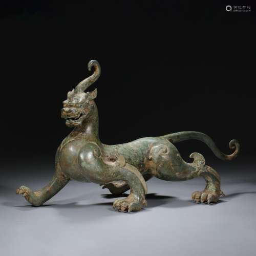 Ming dynasty or earlier of China,Bronze Beast Ornament