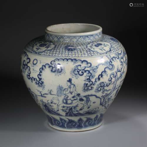 Ming Dynasty of China,Blue and White Character Jar