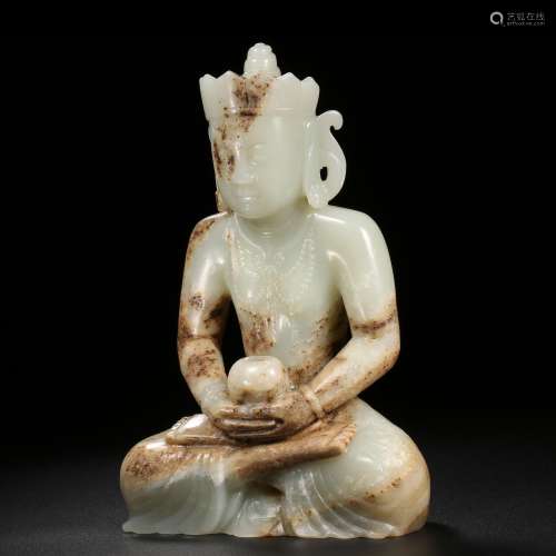 Qing Dynasty of China,Hetian Jade Buddha Statue