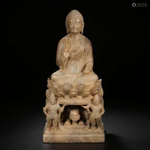 Ming dynasty or earlier of China,Stone Buddha Statue
