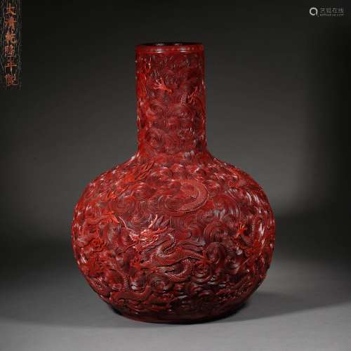 Qing Dynasty of China,Lacquerware Carved Dragon Pattern Cele...