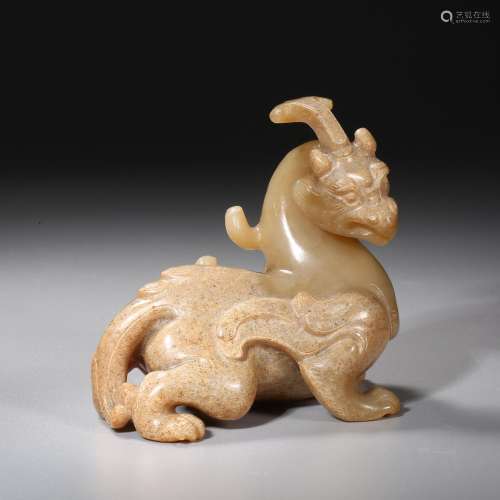 Ming dynasty or earlier of China,Hetian Jade Auspicious Beas...