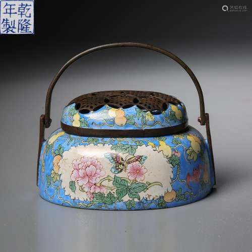 Qing Dynasty of China,Copper Painted Enamel Furnace