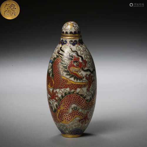 Qing Dynasty of China,Copper Enamel Snuff Bottle