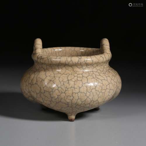 Ming dynasty or earlier of China,Ge Kiln Incense Burner