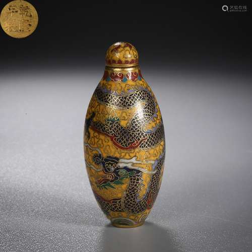 Qing Dynasty of China,Copper Enamel Snuff Bottle