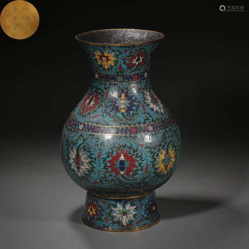 Ming Dynasty of China,Copper Enamel Flowers Vessel
