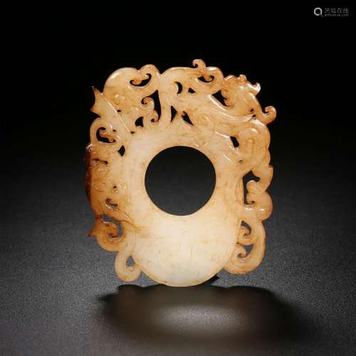 Ming dynasty or earlier of China,Hetian Jade Heart-Shaped Pe...