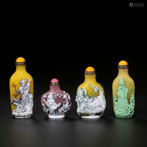 Qing Dynasty of China,Materials Snuff Bottle a Group