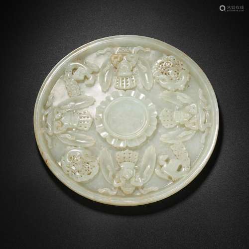 Ming dynasty or earlier of China,Hetian Jade Dragon and Phoe...