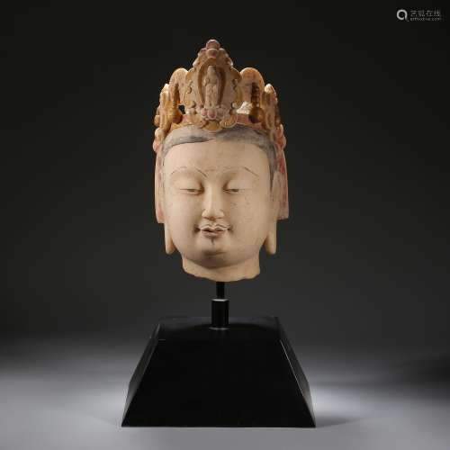 Ming dynasty or earlier of China,Stone Buddha Head