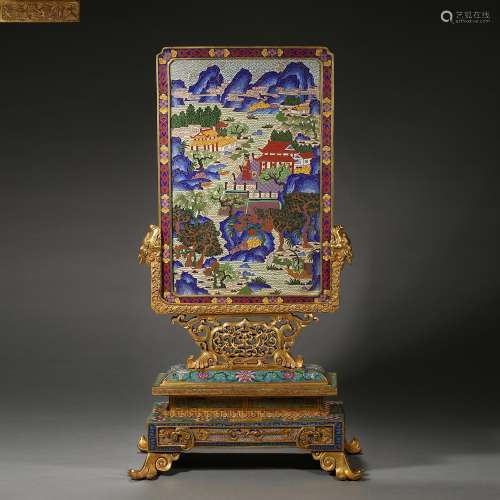 Qing Dynasty of China,Copper Enamel Screen