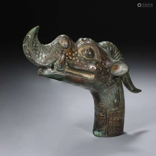 Ming dynasty or earlier of China,Bronze Rod Head