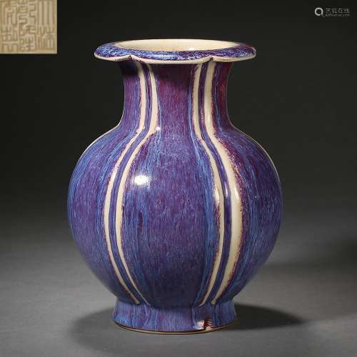 Qing Dynasty of China,Kiln Changed Glaze Pomegranate Vessel