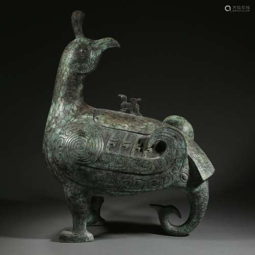 Ming dynasty or earlier of China,Bronze Bird Shaped Vessel