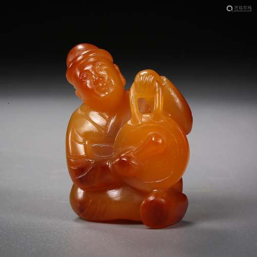 Ming dynasty or earlier of China,Agate Character Hand Piece