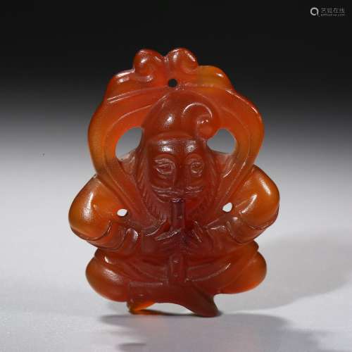 Ming dynasty or earlier of China,Agate Character Accessory
