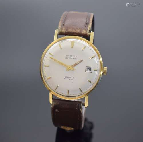 TIMESTAR Herrenarmbanduhr in GG 585/000, Schweiz um 1965, Au...