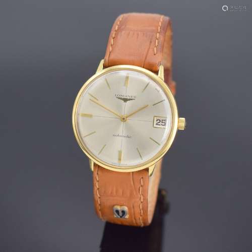 LONGINES Herrenarmbanduhr in GG 750/000 Referenz 7497 mit Ka...