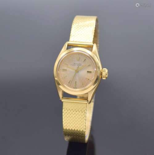 ROLEX Oyster Perpetual Damenarmbanduhr in GG 750/000 am neut...