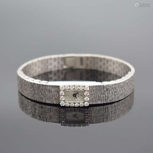 PIAGET Damenarmbanduhr in WG 750/000 mit Diamantbesatz, Schw...