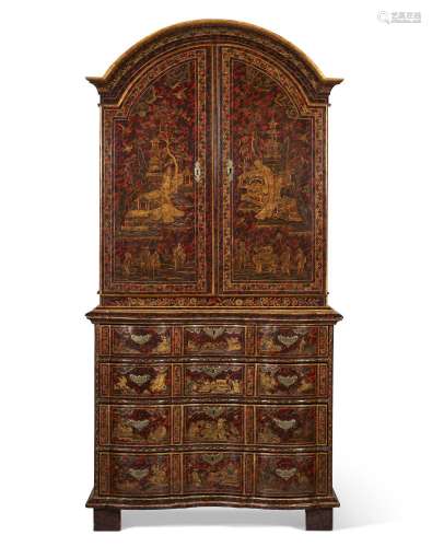 A NORTH EUROPEAN PARCEL-GILT AND FAUX-TORTOISESHELL DECORATE...