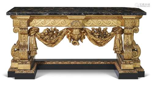 A GEORGE II OIL-GILT SIDE TABLE