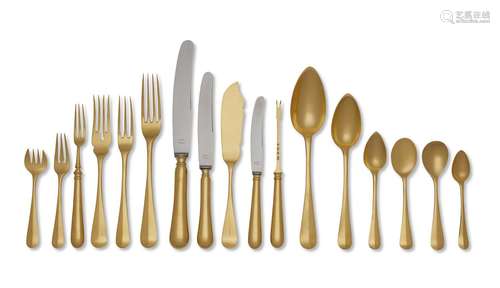 AN EXTENSIVE DUTCH SILVER-GILT FLATWARE SERVICE