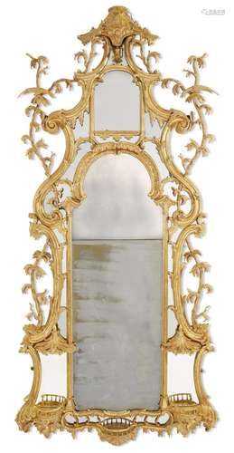 A GEORGE III GILTWOOD PIER MIRROR