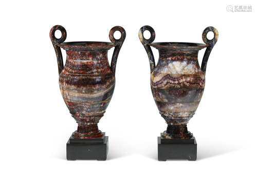 A PAIR OF REGENCY BLUE JOHN KRATER VASES