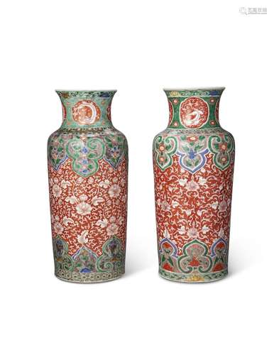 A PAIR OF FAMILLE VERTE VASES