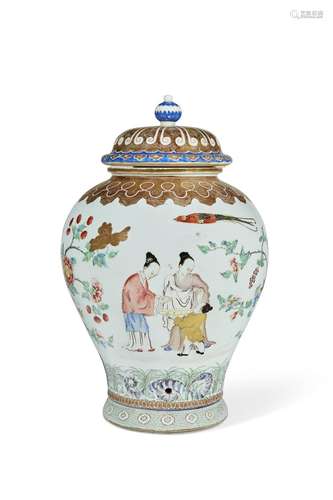 A CHINESE EXPORT PORCELAIN FAMILLE ROSE 'PRONK HANDWASHI...