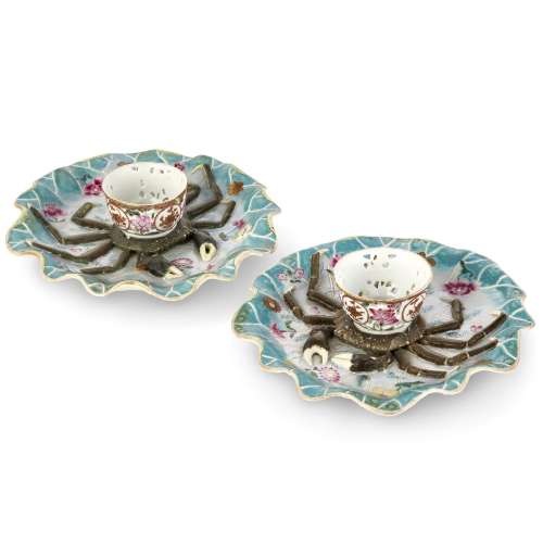 A PAIR OF CHINESE EXPORT PORCELAIN FAMILLE ROSE RETICULATED ...