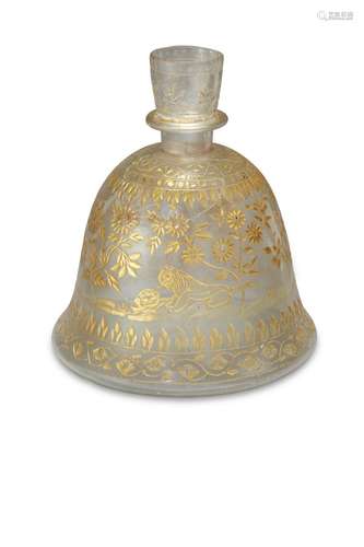 A GILT-GLASS HOOKAH BASE