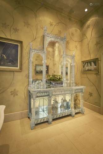 A MONUMENTAL VICTORIAN CUT-GLASS CONSOLE AND MIRROR