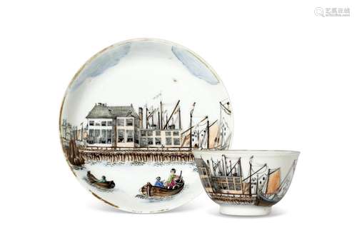 A CHINESE EXPORT PORCELAIN 'AMSTERDAM WATERFRONT' TE...