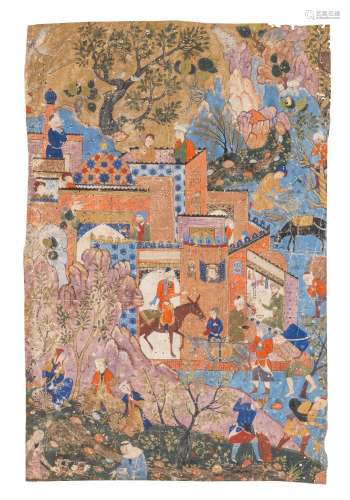 【R】A large painting from a manuscript of Firdausi's Shahnama...