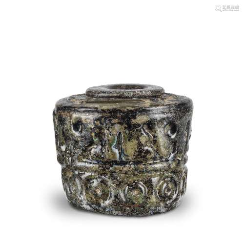 【R】A rare calligraphic mould-blown glass inkwell Persia,  12...