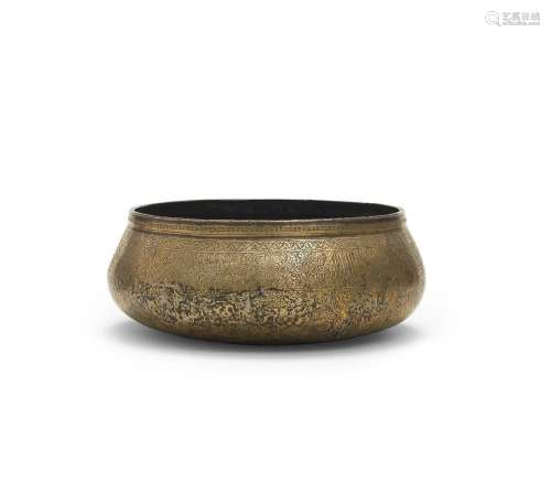 A Mamluk engraved brass bowl Egypt or Syria, late 15th Centu...