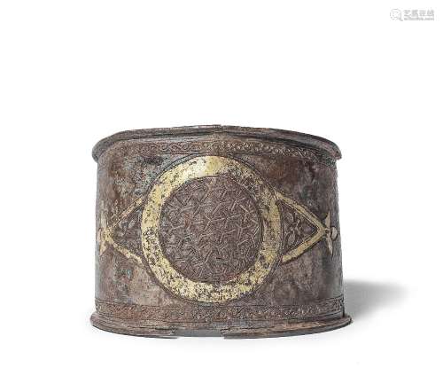 A Mamluk gilt-silver inlaid tinned-copper wristband Egypt or...