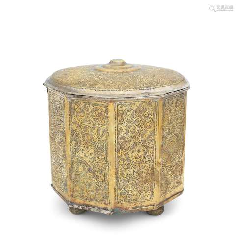 【†】An engraved silver-plated brass casket Andalusia, probabl...