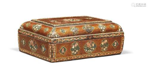 【R】A Safavid lacquer box signed 'Ali Ashraf Persia, dated AH...