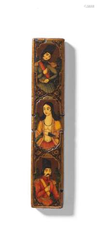 【R】A Qajar lacquer wafer seal case Persia, 19th Century