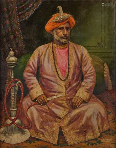 【*】Shankar Singh Taluqdar of Dhangadh seated in an interior,...