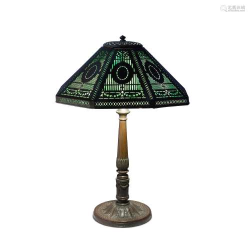 TIFFANY STUDIOS (1899-1930) Adams Table Lampcirca 1910bronze...