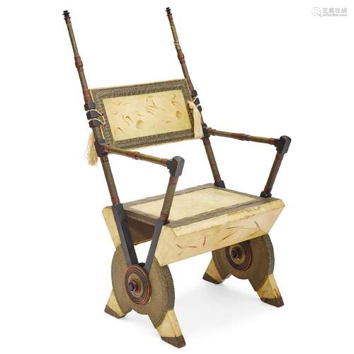 【W】CARLO BUGATTI (BORN 1855) Armchaircirca 1902oak, decorate...