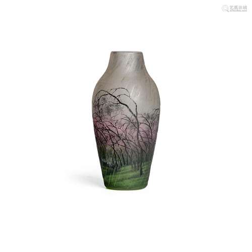 DAUM FRÈRES (FOUNDED 1825) Winter Rain Vasecirca 1915enamele...